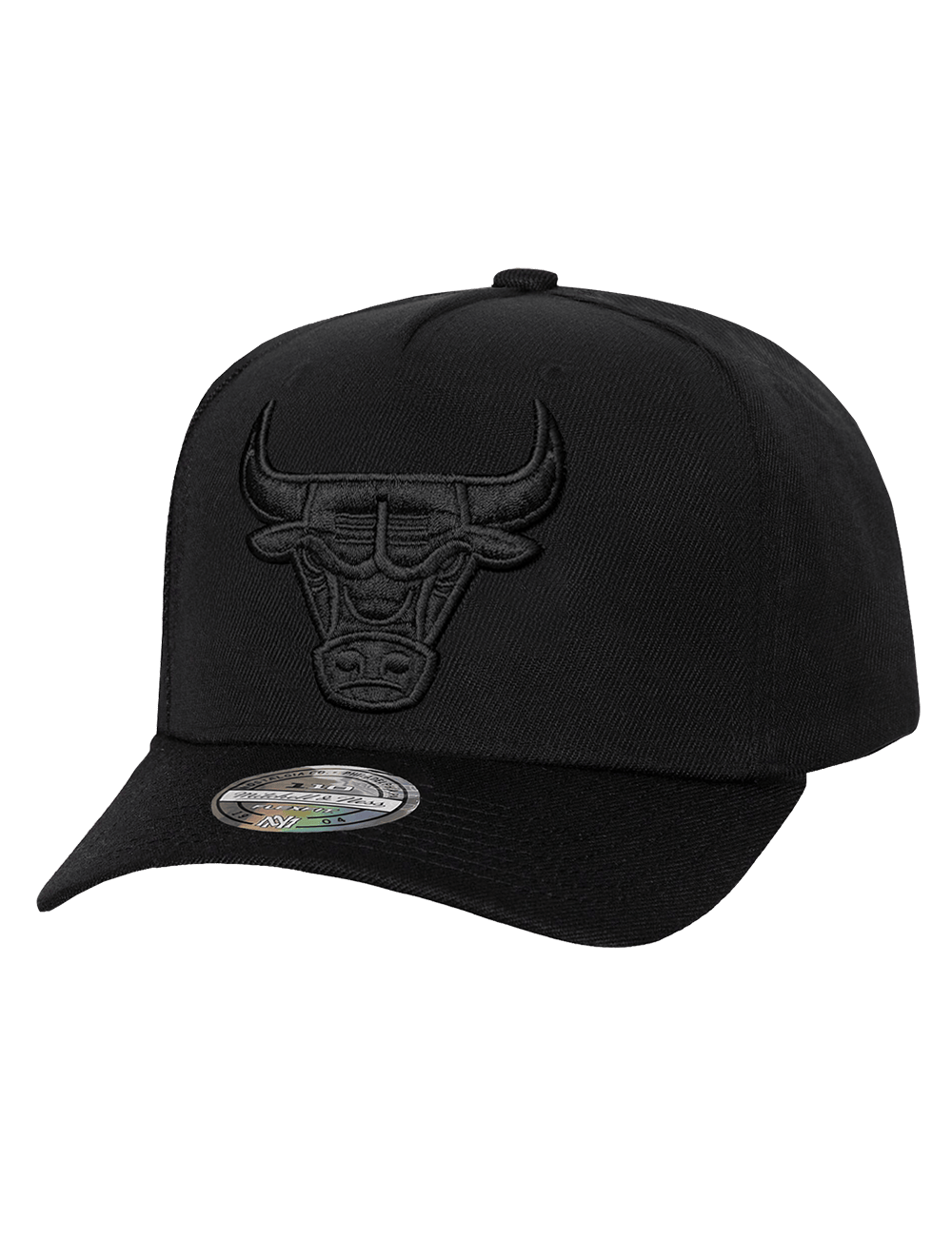 Mitchell And Ness Caps OSFM Chicago Bulls Mitchell & Ness NBA Black On Black Flex 110 Snapback Hat