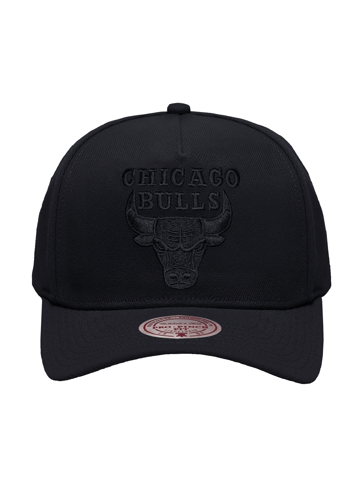 Mitchell And Ness Caps Chicago Bulls Mitchell & Ness NBA Black On Black Pro Pinch Snapback Hat