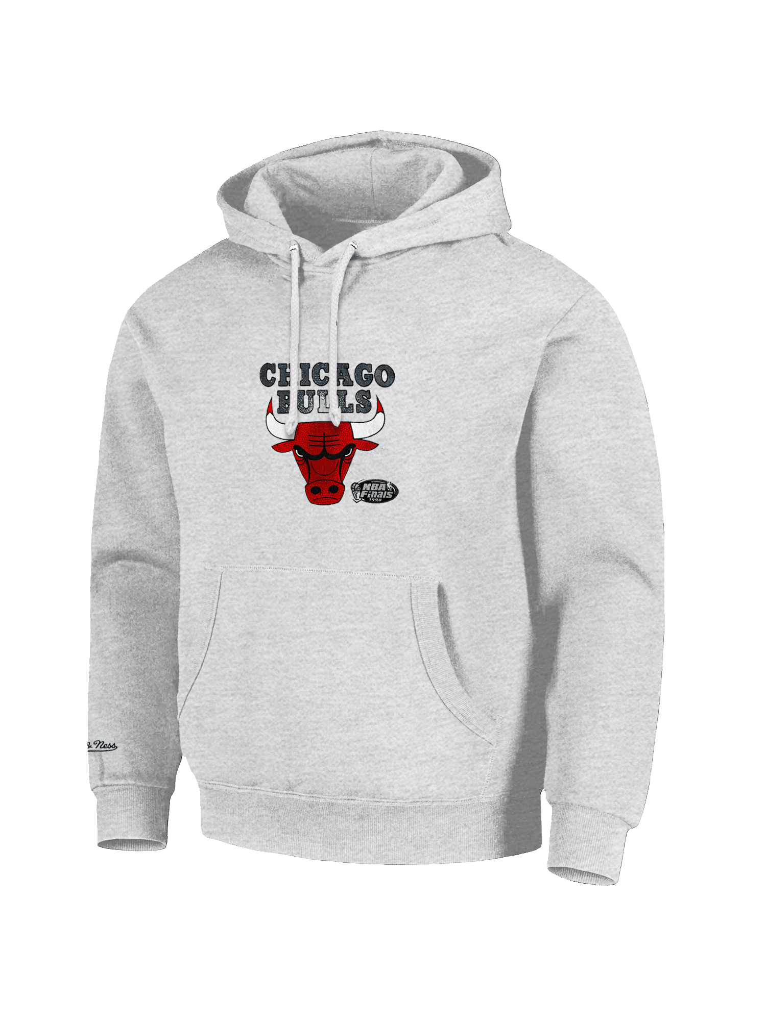 Mitchell And Ness Jumpers Chicago Bulls Mitchell & Ness NBA Champs Trophy Vintage Hoodie Jumper - Silver Marle
