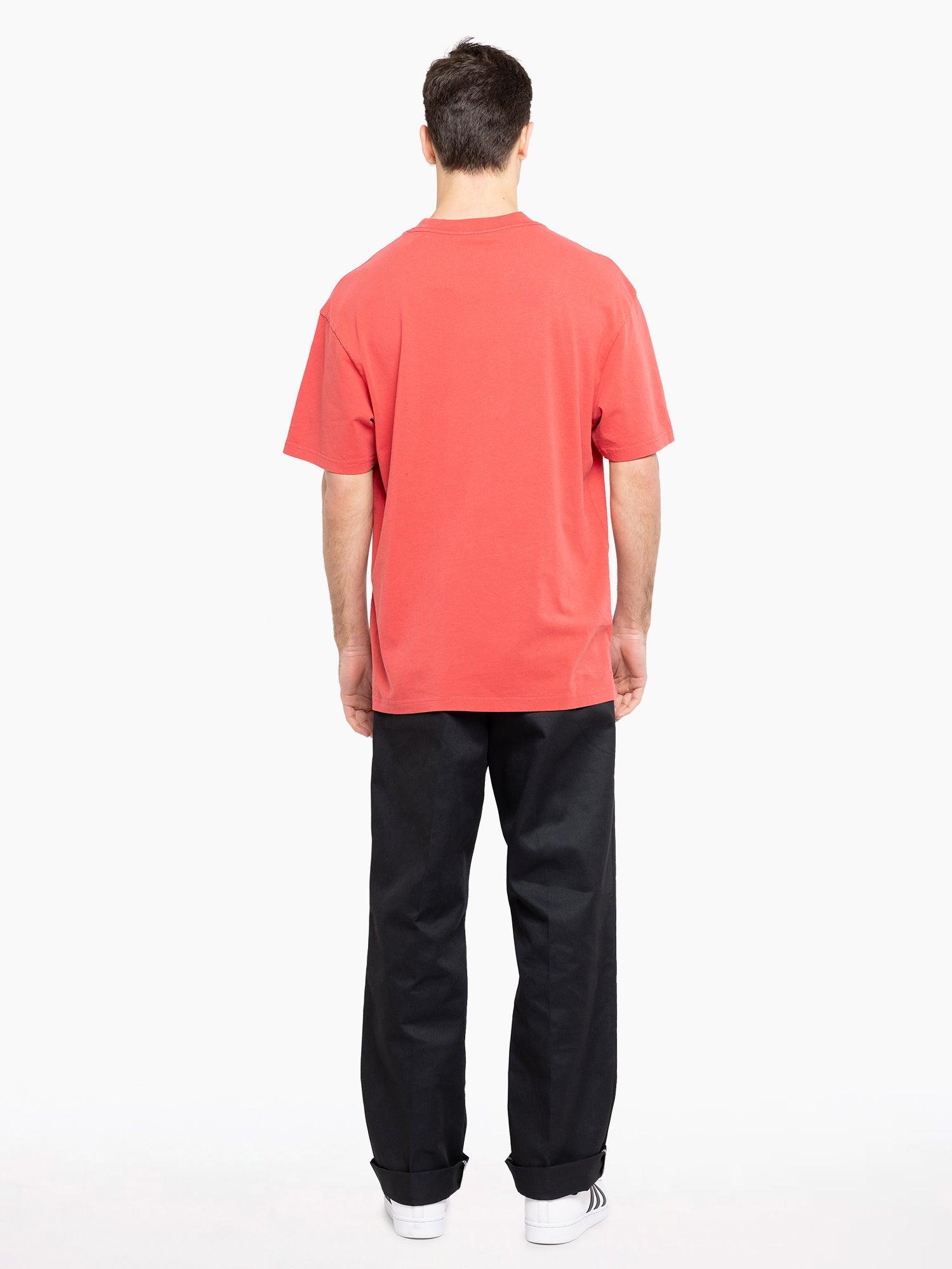 Mitchell And Ness T-Shirts Chicago Bulls Mitchell & Ness NBA Fireball Vintage T-Shirt - Faded Red