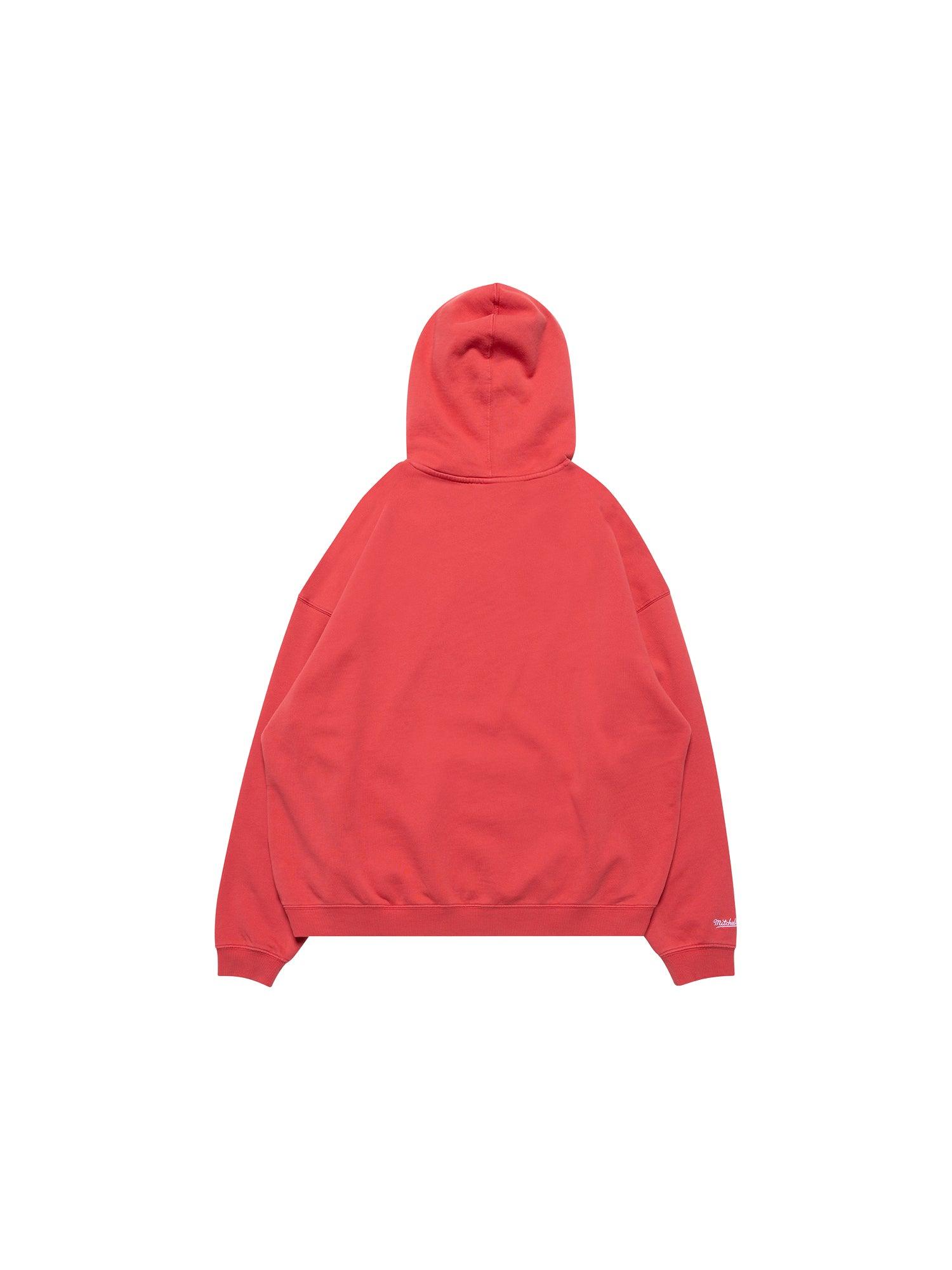 Mitchell And Ness Jumpers Chicago Bulls Mitchell & Ness NBA Glow Up Vintage Hoodie Jumper - Faded Red