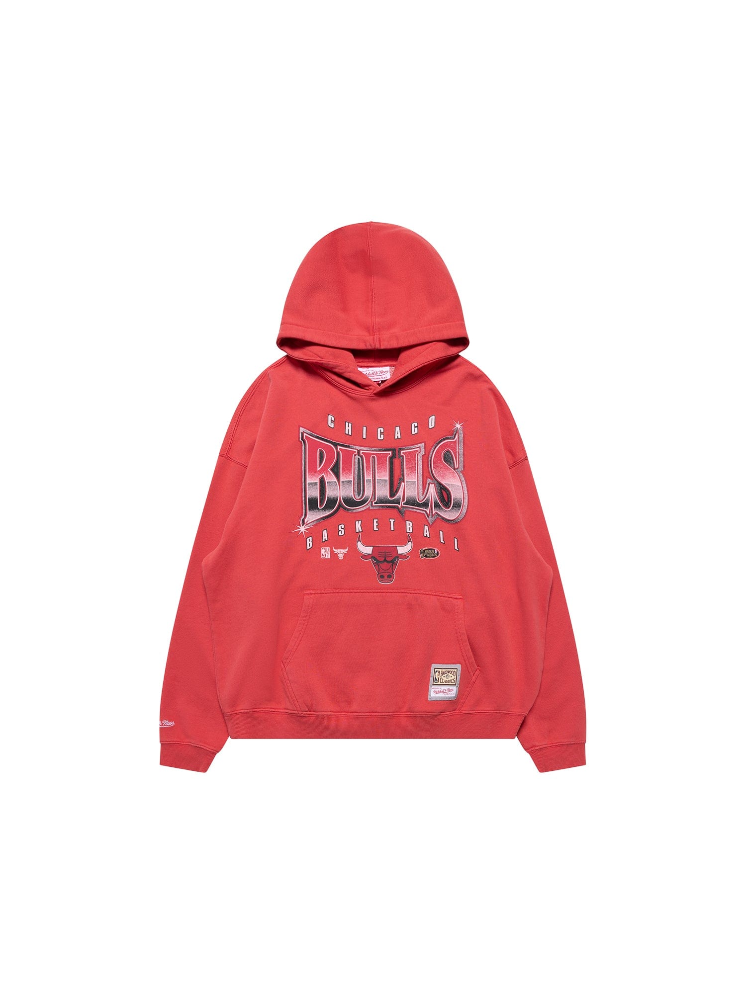 Mitchell And Ness Jumpers Chicago Bulls Mitchell & Ness NBA Glow Up Vintage Hoodie Jumper - Faded Red