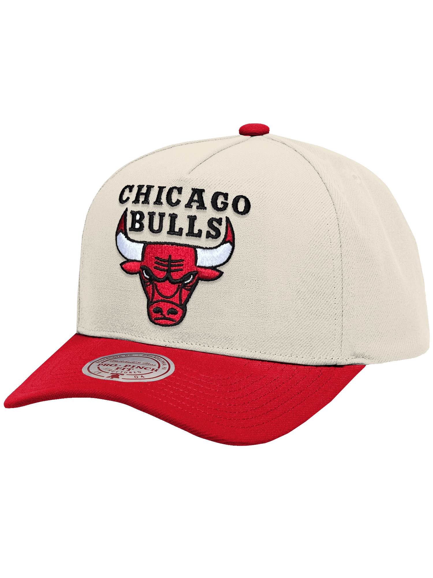 Mitchell And Ness Caps Chicago Bulls Mitchell & Ness NBA HWC 2T Pro Pinch Snapback Hat - Cream