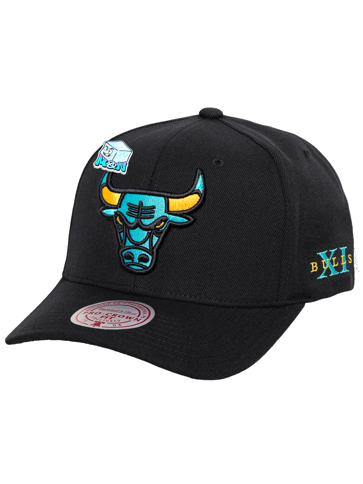 Mitchell And Ness Caps Chicago Bulls Mitchell & Ness NBA Ice Cold Pro Crown Snapback Hat - Black