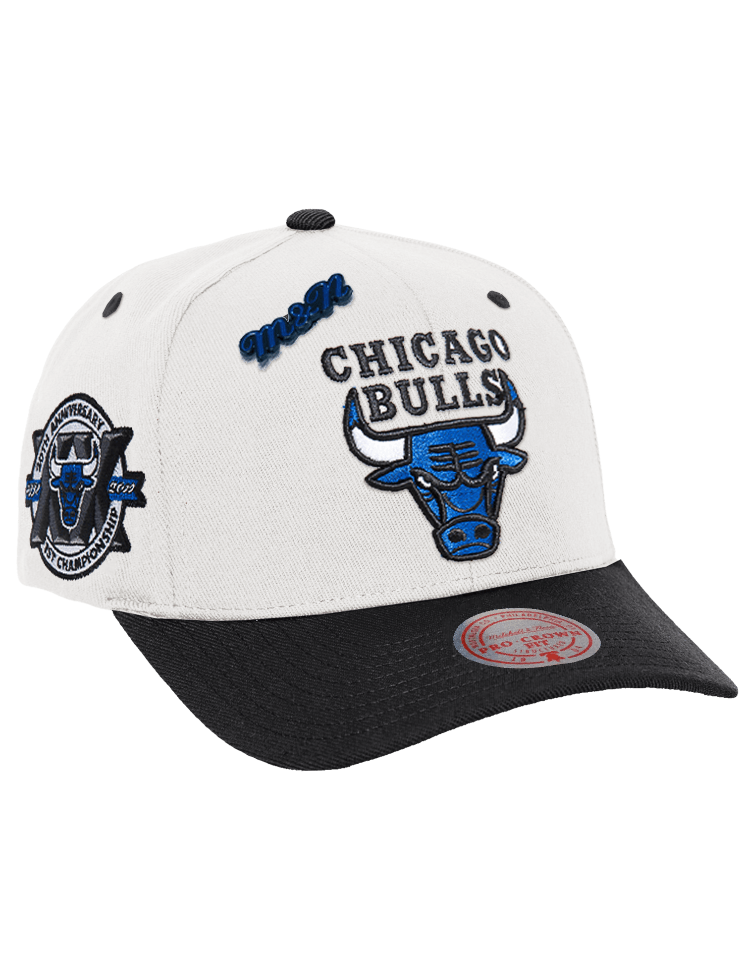 Mitchell And Ness Caps Chicago Bulls Mitchell & Ness NBA Launch Pro Crown Snapback Hat - Off White