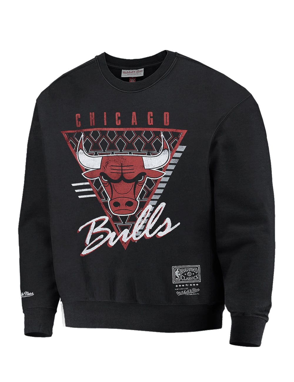 Mitchell And Ness Jumpers Chicago Bulls Mitchell & Ness NBA Tri Logo Vintage Crew Jumper - Faded Black