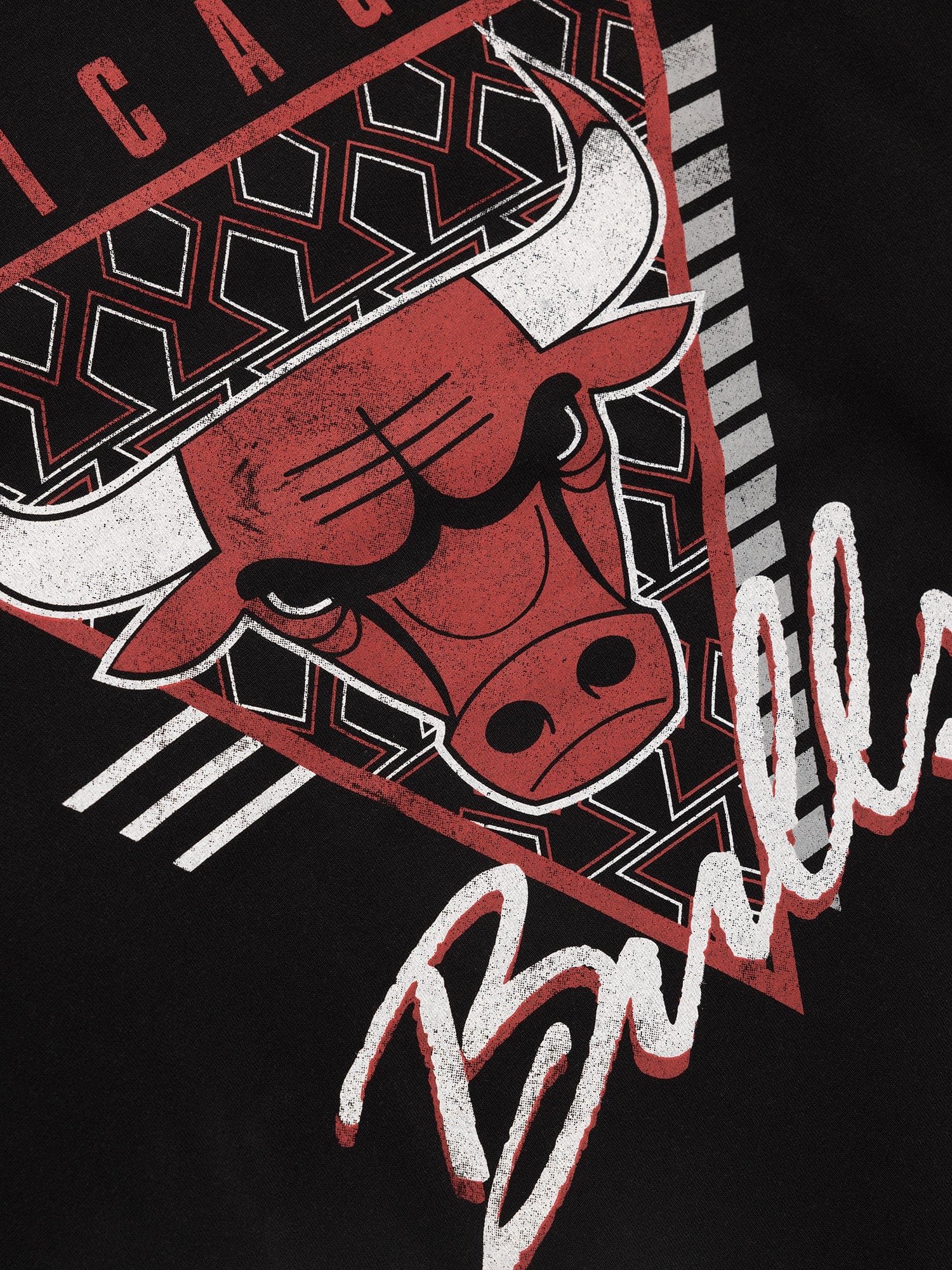 Mitchell And Ness Jumpers Chicago Bulls Mitchell & Ness NBA Tri Logo Vintage Crew Jumper - Faded Black