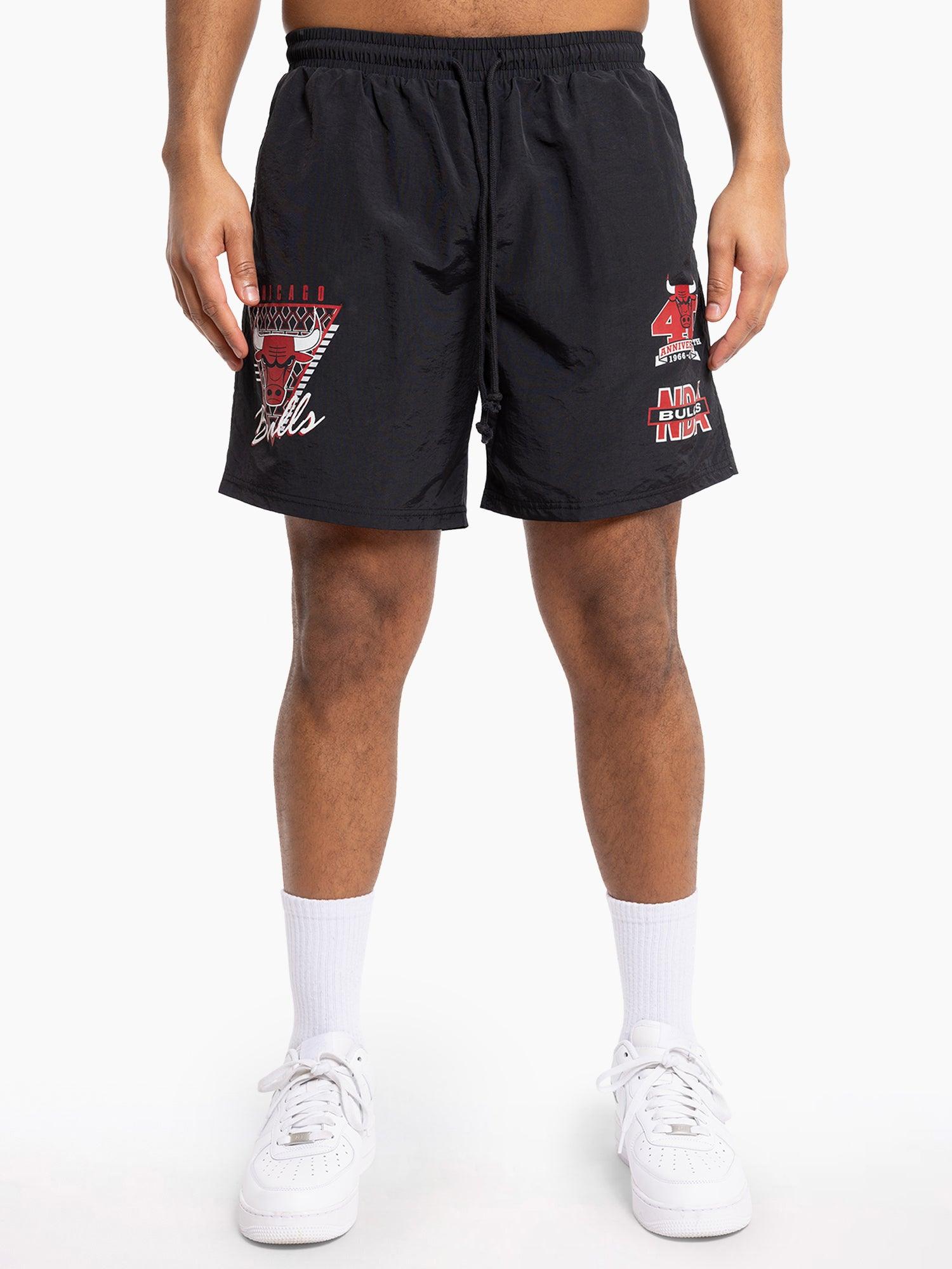 Mitchell And Ness Shorts Chicago Bulls Mitchell & Ness NBA Where You At Nylon Shorts - Black