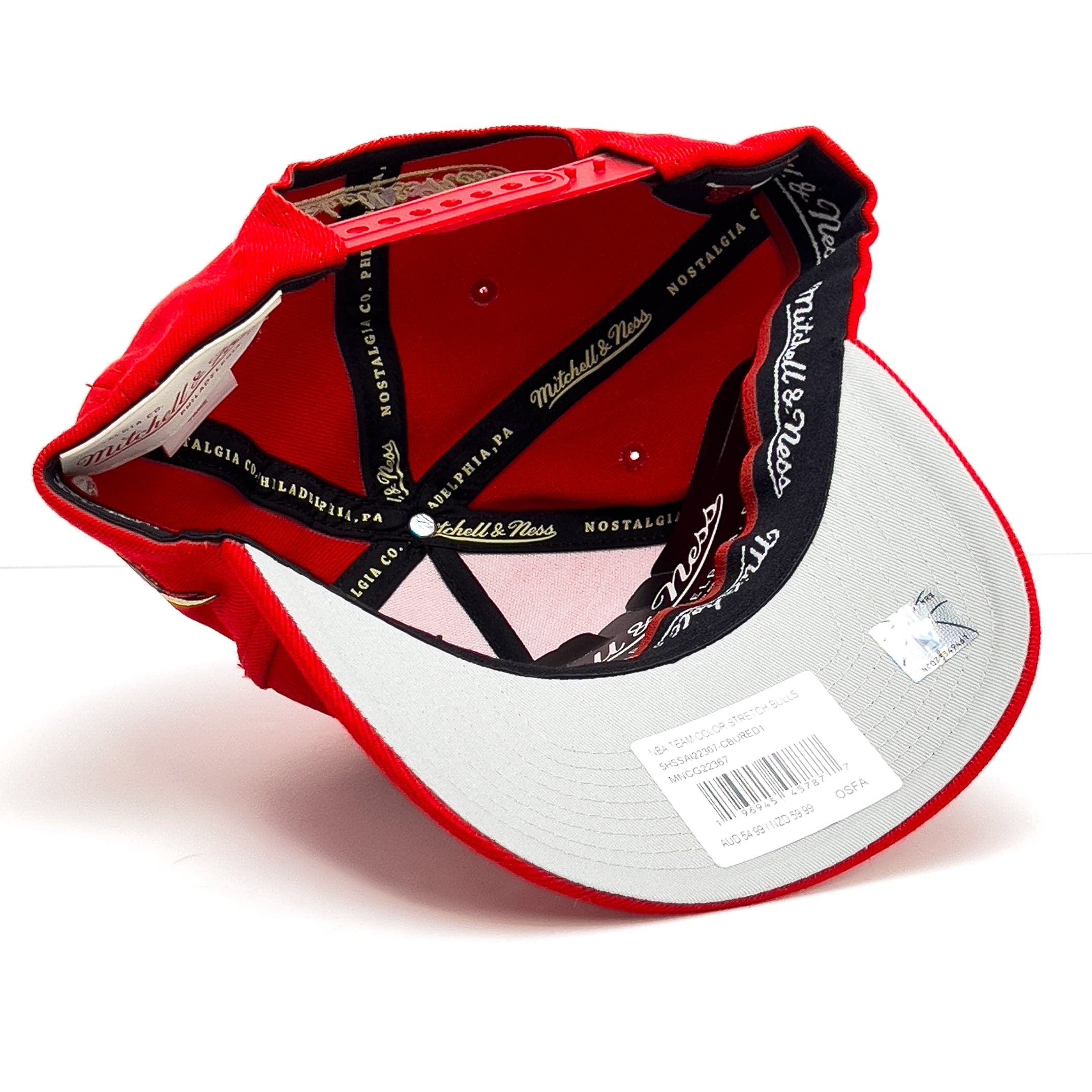 Mitchell And Ness Caps Chicago Bulls Mitchell & Ness NBA Wordmark Pro Crown Snapback Hat - Red