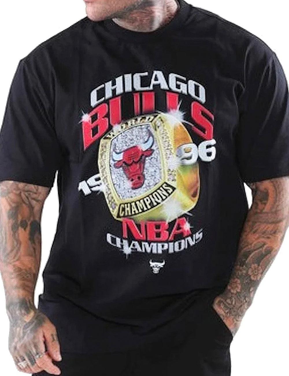 New Era T-Shirts Chicago Bulls New Era NBA 96 Champs Oversize T-Shirt - Black