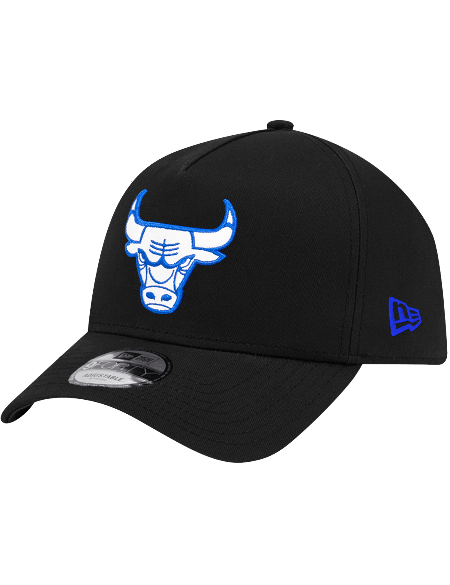 New Era Caps Chicago Bulls New Era NBA 9FORTY Royal Outline A-Frame Snapback Hat - Black