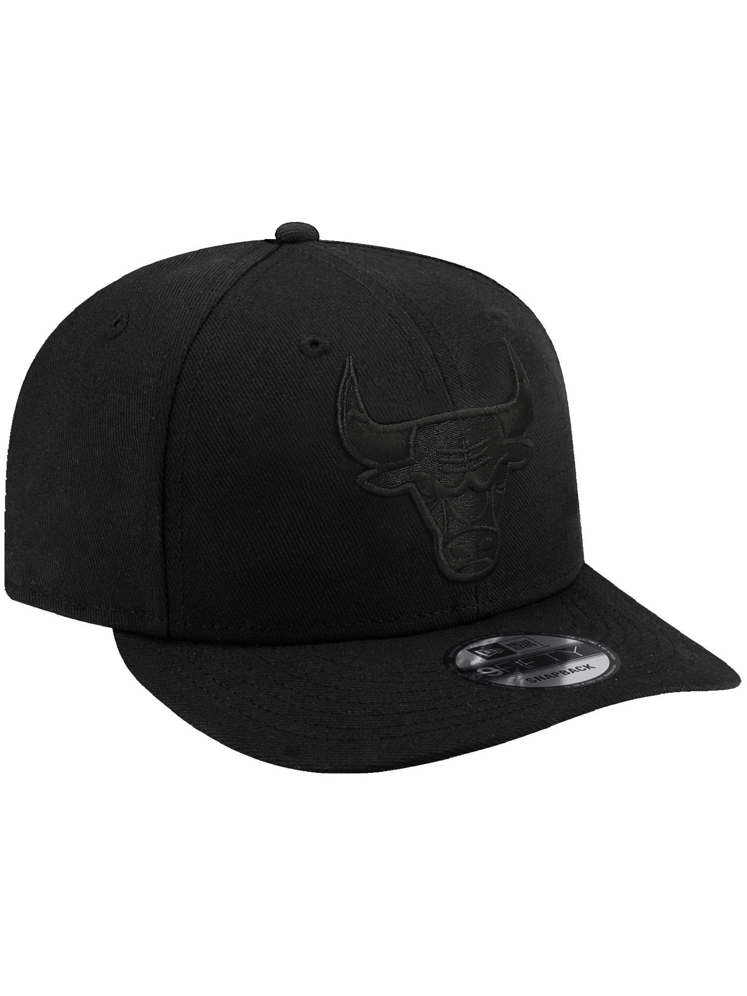 New Era Caps Chicago Bulls New Era NBA Black On Black 9FIFTY Pre-Curved Snapback Hat - Black