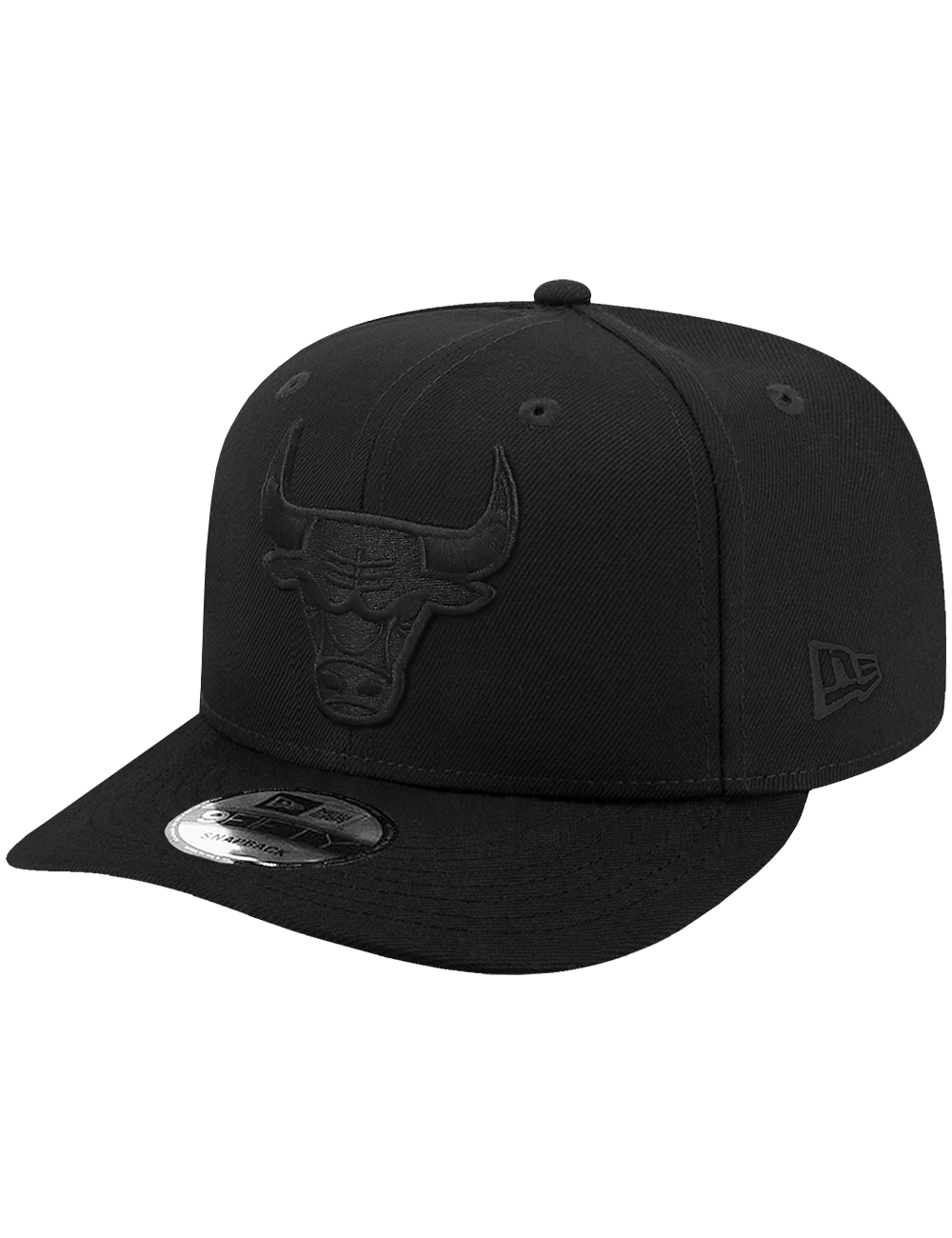 New Era Caps Chicago Bulls New Era NBA Black On Black 9FIFTY Pre-Curved Snapback Hat - Black