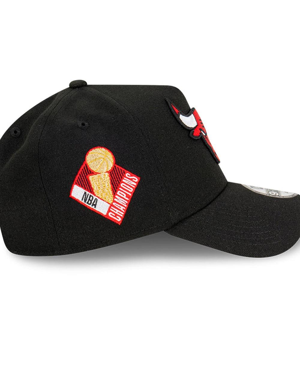 New Era Caps Chicago Bulls New Era NBA Champs Patch 9FORTY A-Frame Snapback Hat - Black