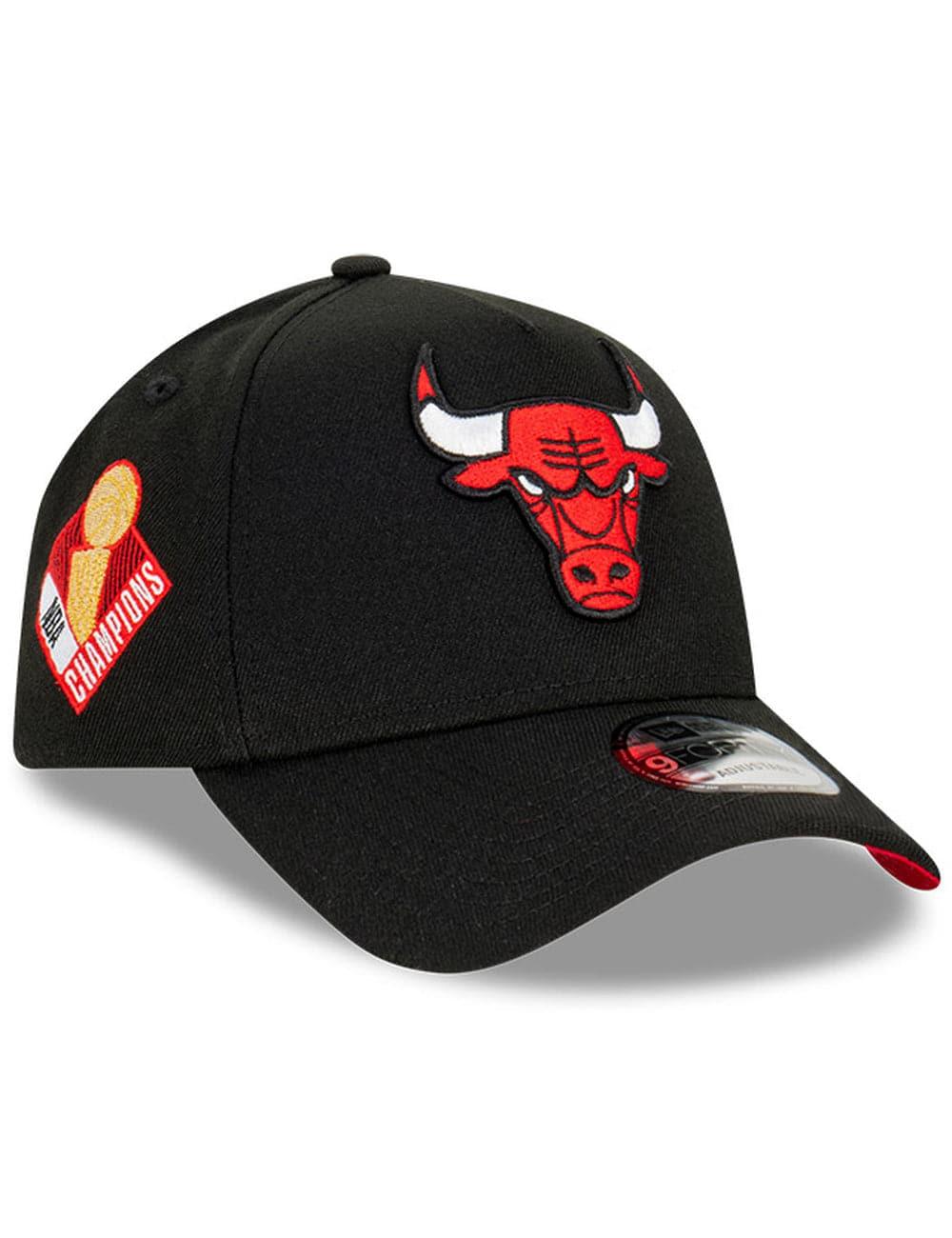 New Era Caps Chicago Bulls New Era NBA Champs Patch 9FORTY A-Frame Snapback Hat - Black