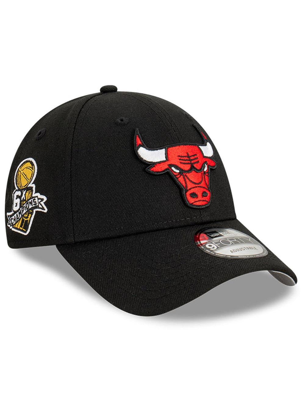 New Era Caps Chicago Bulls New Era NBA Champs Patch 9FORTY Snapback Hat - Black
