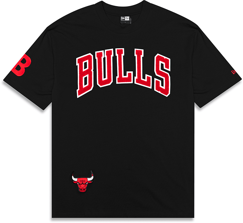 New Era T-Shirts Chicago Bulls New Era NBA Higher Grade Oversized T-Shirt - Black