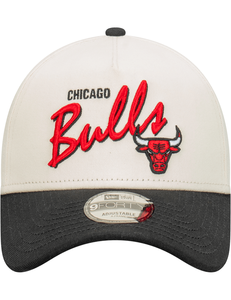 New Era Caps Chicago Bulls New Era NBA Script 9FORTY A-Frame Snapback Hat - Stone
