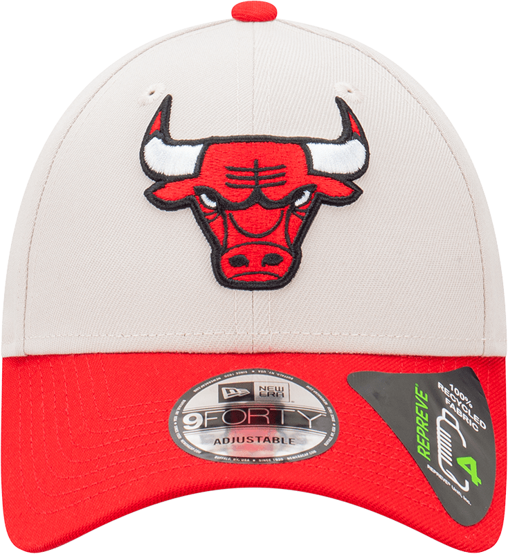 New Era Caps Chicago Bulls New Era NBA Team 2 Tone Repreve 9FORTY Strapback Hat - Stone