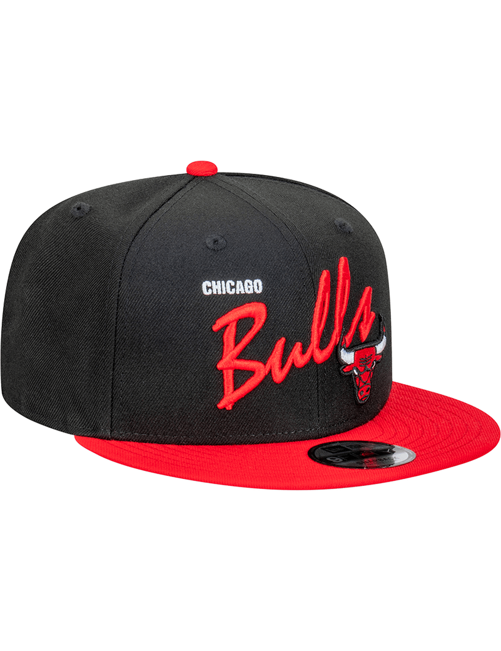 New Era Caps Chicago Bulls New Era NBA Vintage Script 9FIFTY Snapback Hat - Black