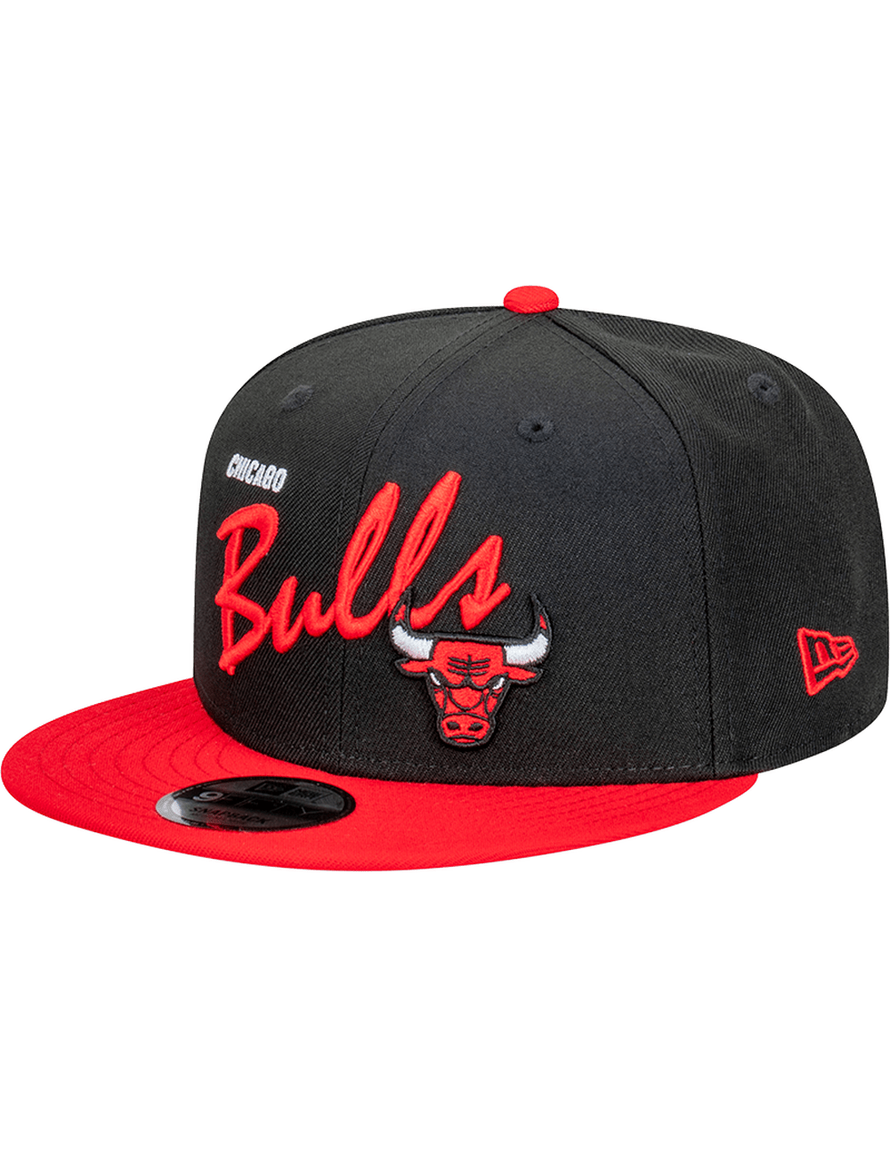New Era Caps Chicago Bulls New Era NBA Vintage Script 9FIFTY Snapback Hat - Black