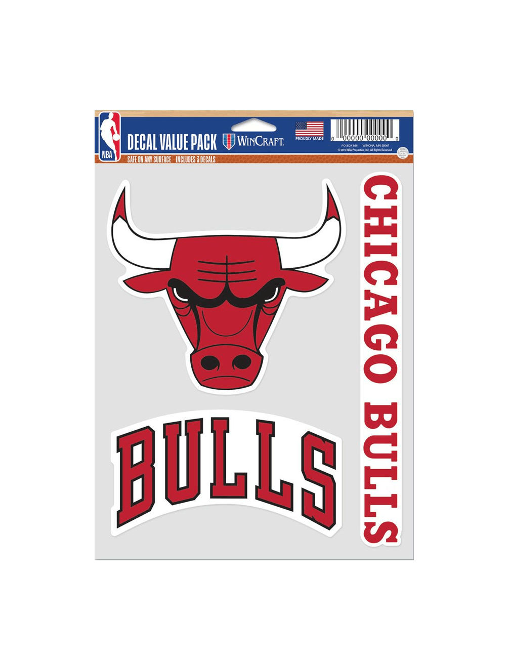 Wincraft Accessories Chicago Bulls Wincraft NBA Team 3 Piece 5” x 7” Decal Set