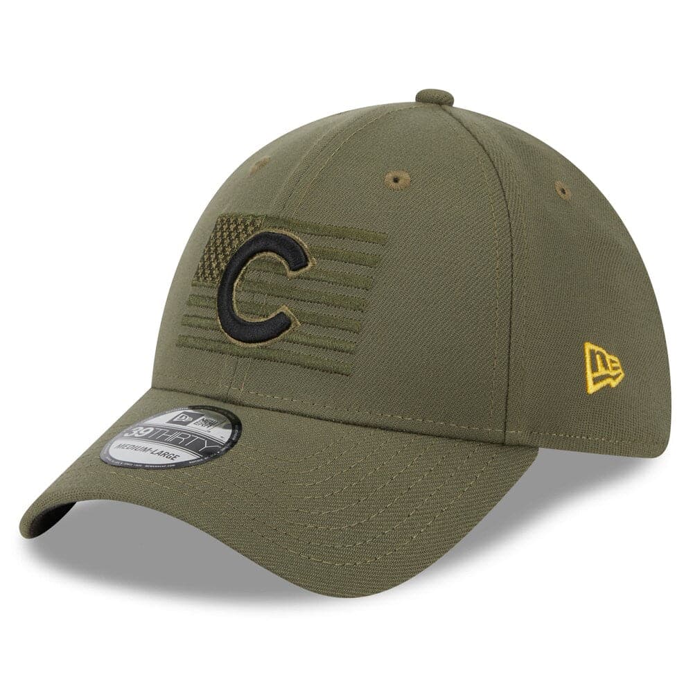 New Era Caps Chicago Cubs New Era MLB 2023 Armed Forces 39THIRTY Stretch-Fit Hat - Army