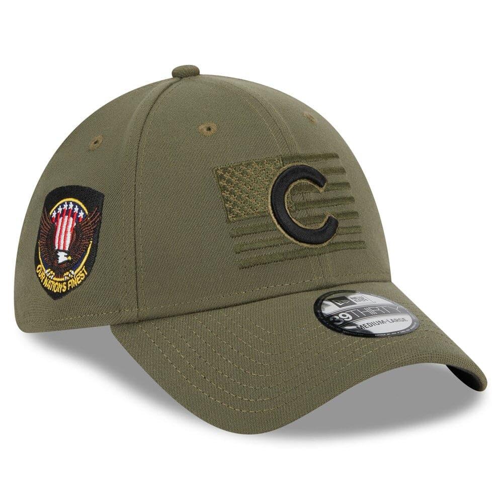 New Era Caps Chicago Cubs New Era MLB 2023 Armed Forces 39THIRTY Stretch-Fit Hat - Army