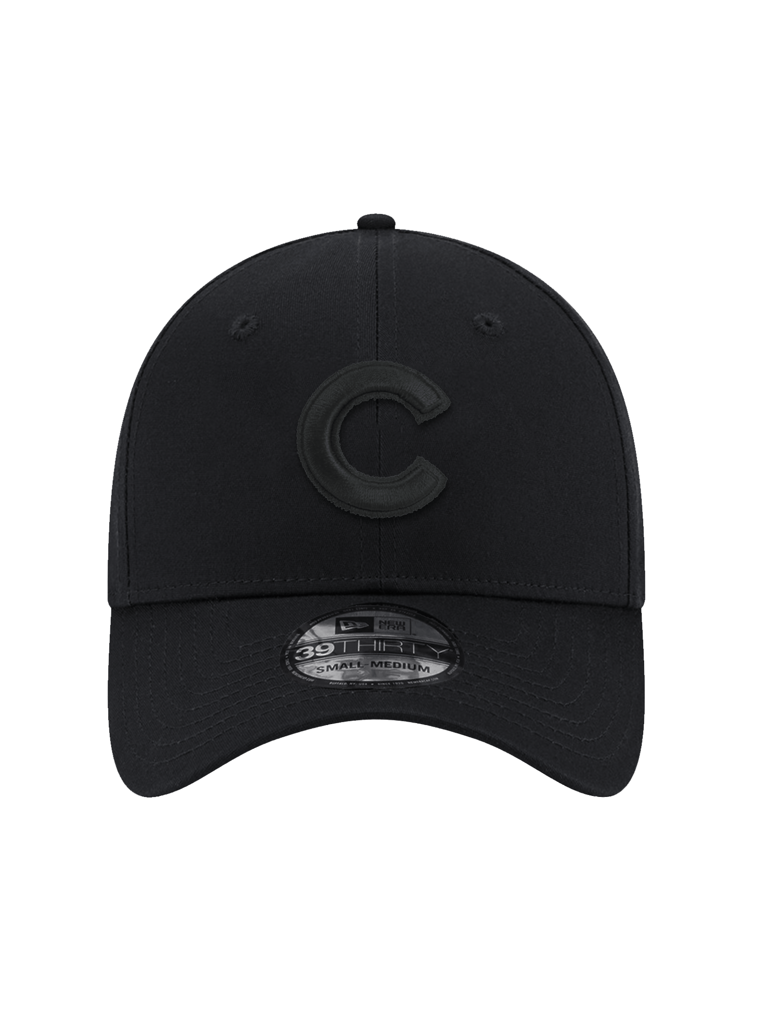 New Era Caps Chicago Cubs New Era MLB Black On Black 39THIRTY Stretch-Fit Hat