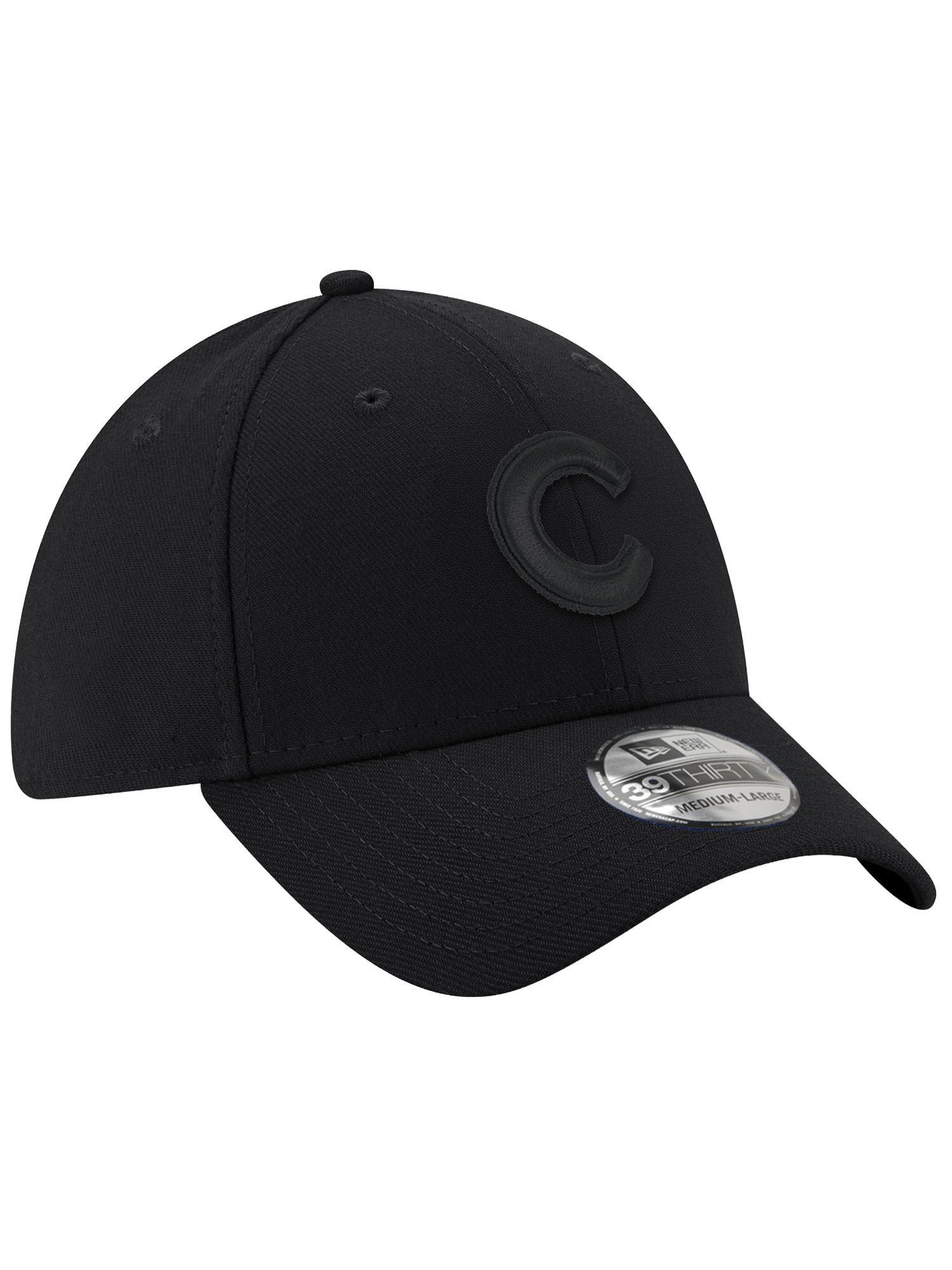 New Era Caps Chicago Cubs New Era MLB Black On Black 39THIRTY Stretch-Fit Hat