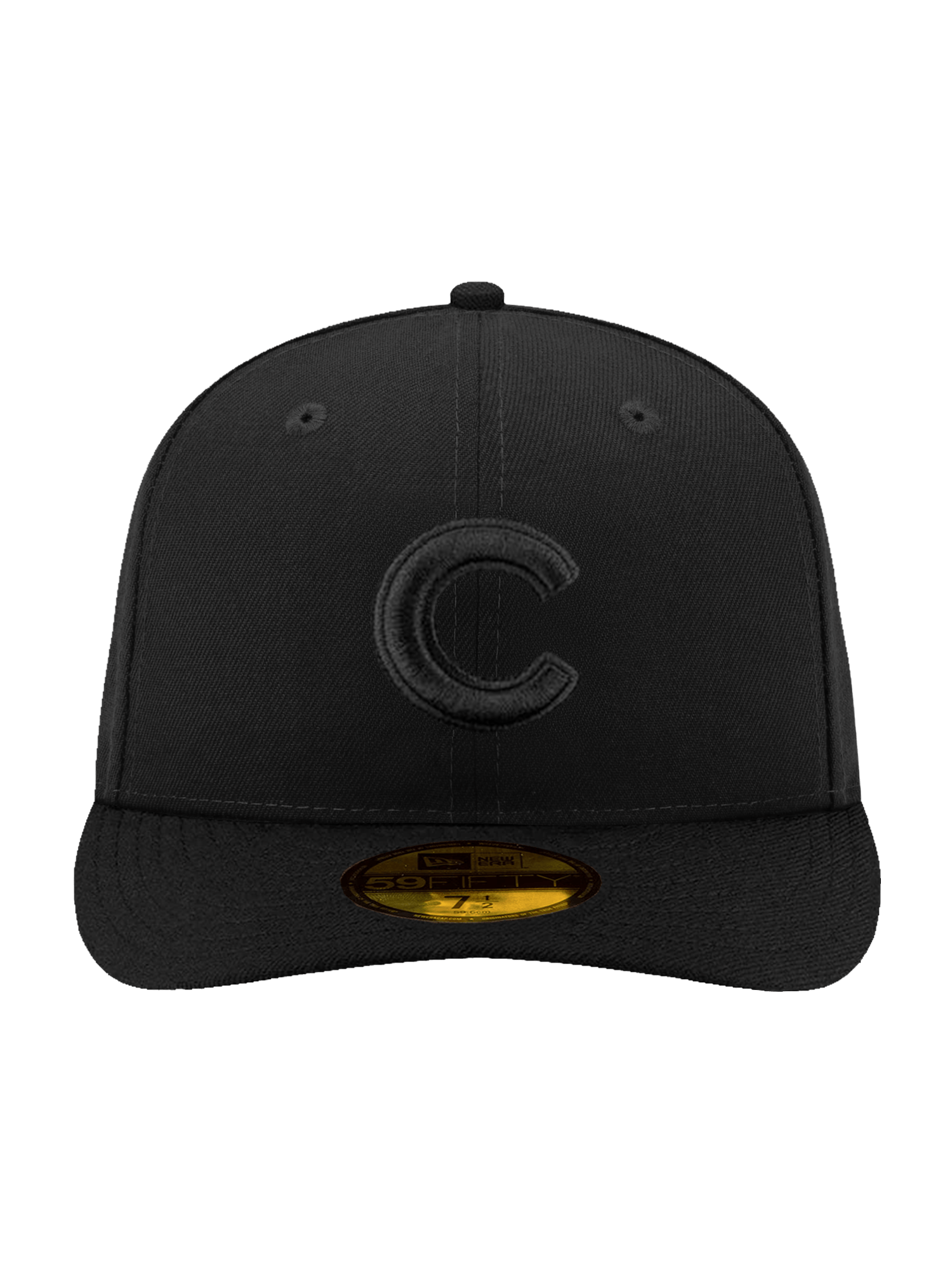 New Era Caps Chicago Cubs New Era MLB Black On Black 59FIFTY Pre-Curved Fitted Hat