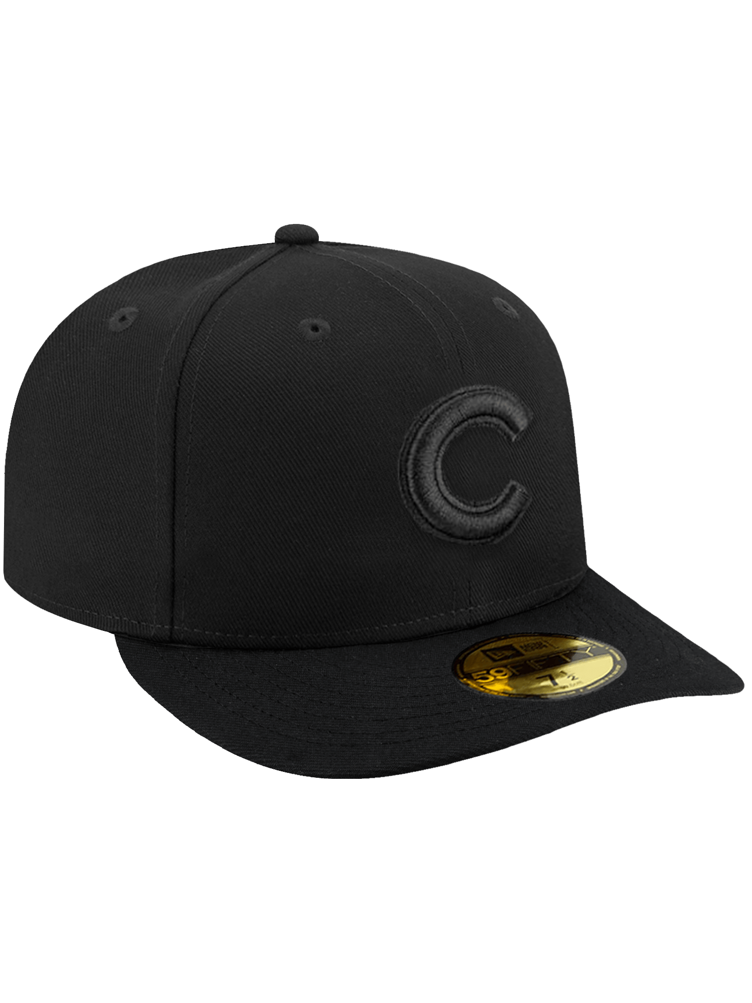 New Era Caps Chicago Cubs New Era MLB Black On Black 59FIFTY Pre-Curved Fitted Hat