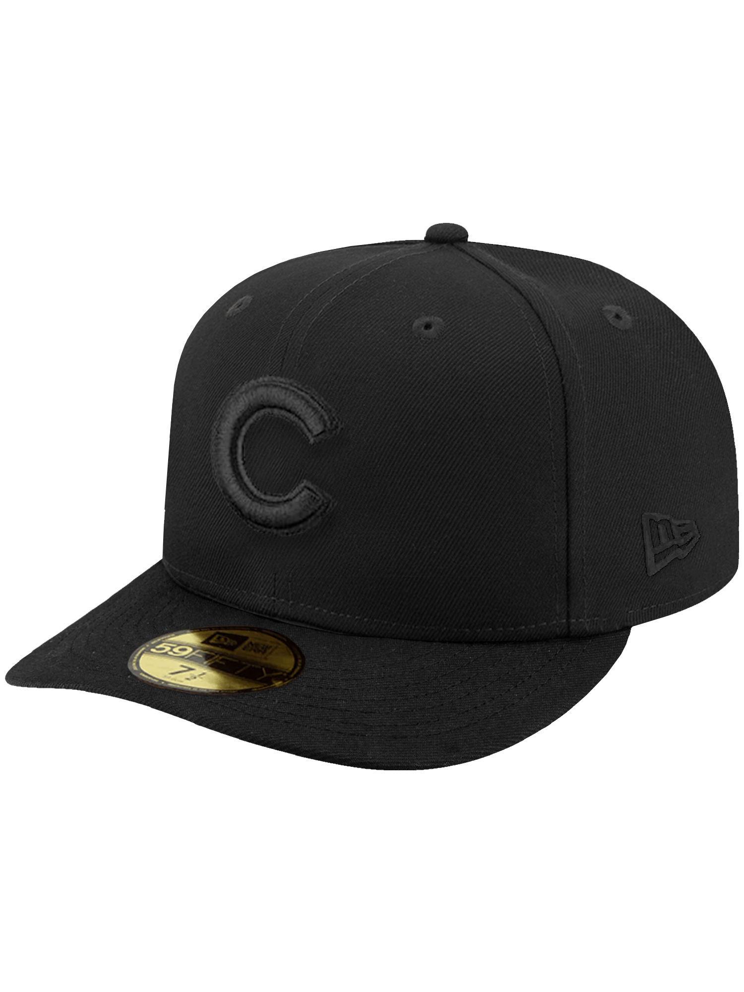 New Era Caps Chicago Cubs New Era MLB Black On Black 59FIFTY Pre-Curved Fitted Hat
