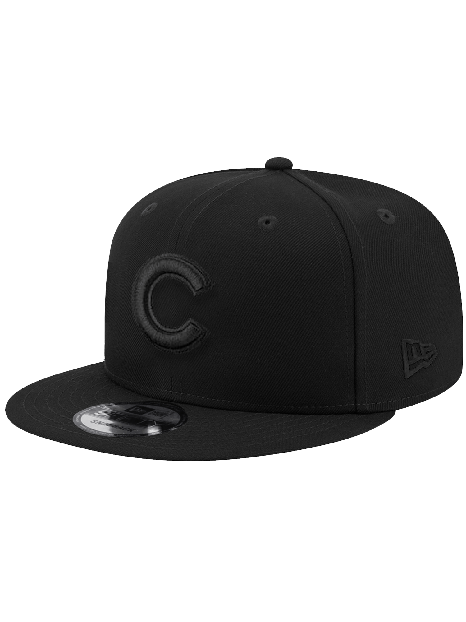 New Era Caps OSFA Chicago Cubs New Era MLB Black On Black 9FIFTY Snapback Hat
