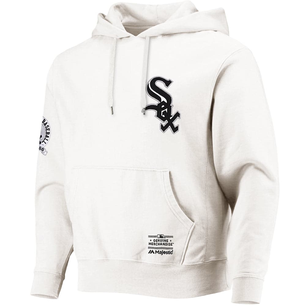 Majestic Athletic Jumpers Chicago White Sox MLB V Ath Vintage Hoodie Jumper - Vintage White