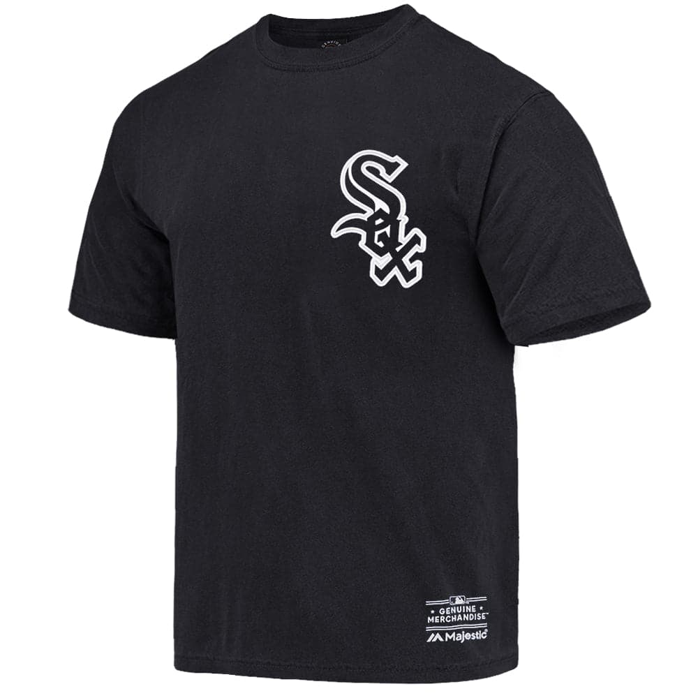 Majestic Athletic Jumpers Chicago White Sox MLB V Team Crest Vintage T-Shirt - Faded Black