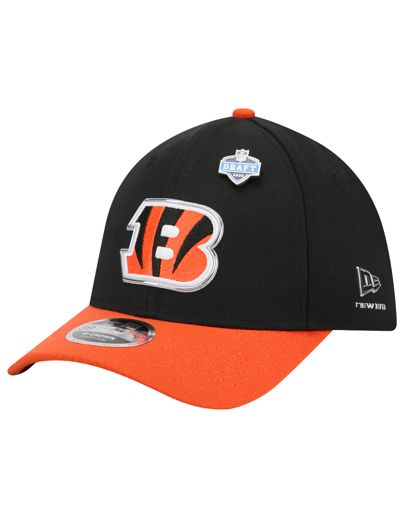 New Era Caps M/L Cincinnati Bengals New Era NFL Draft 26 39THIRTY M-Crown Stretch-Fit Hat