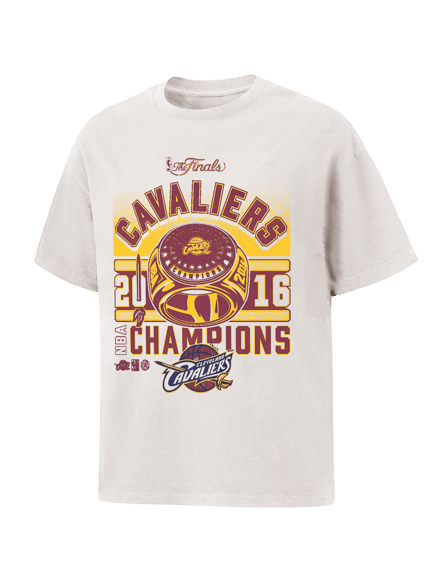 Mitchell And Ness T-Shirts Cleveland Cavaliers Mitchell & Ness NBA 16 Ring Vintage T-Shirt - White
