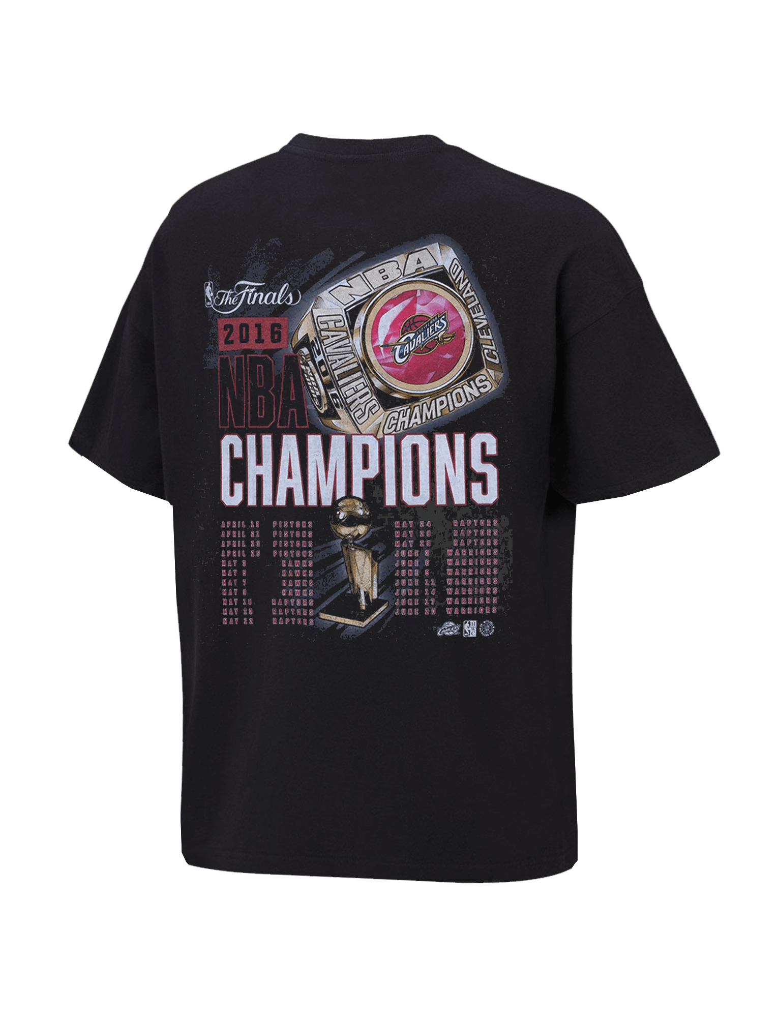 Mitchell And Ness T-Shirts Cleveland Cavaliers Mitchell & Ness NBA Finals Road Vintage T-Shirt - Faded Black
