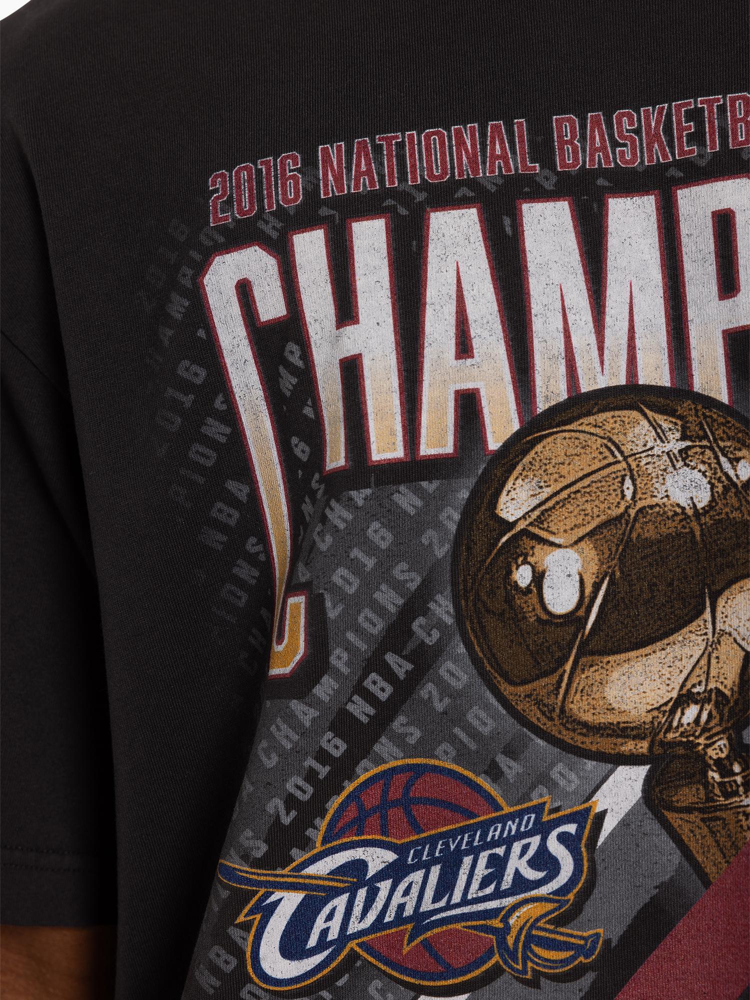 Mitchell And Ness T-Shirts Cleveland Cavaliers Mitchell & Ness NBA Finals Road Vintage T-Shirt - Faded Black