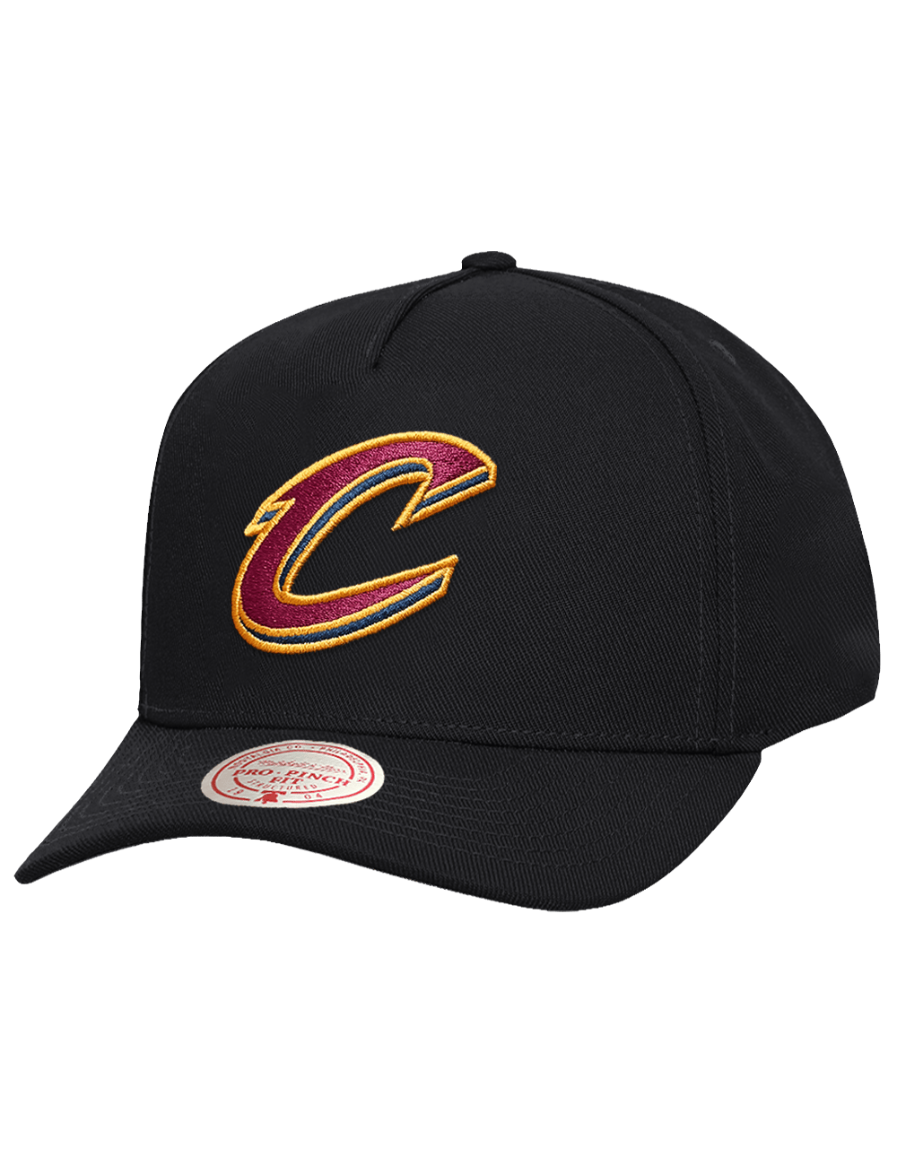 Mitchell And Ness Caps Cleveland Cavaliers Mitchell & Ness NBA Team Pro Pinch Snapback Hat - Black