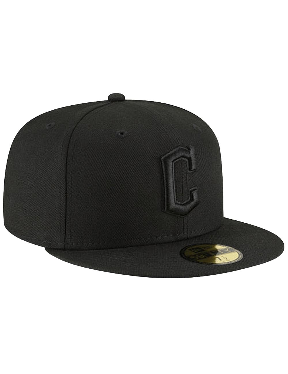 New Era Caps Cleveland Guardians New Era MLB Black On Black 59FIFTY Fitted Hat
