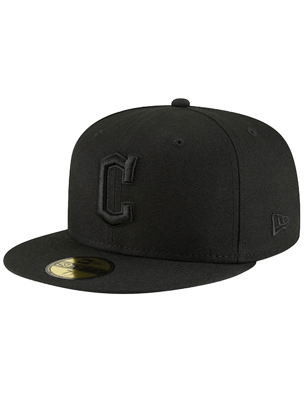 New Era Caps Cleveland Guardians New Era MLB Black On Black 59FIFTY Fitted Hat