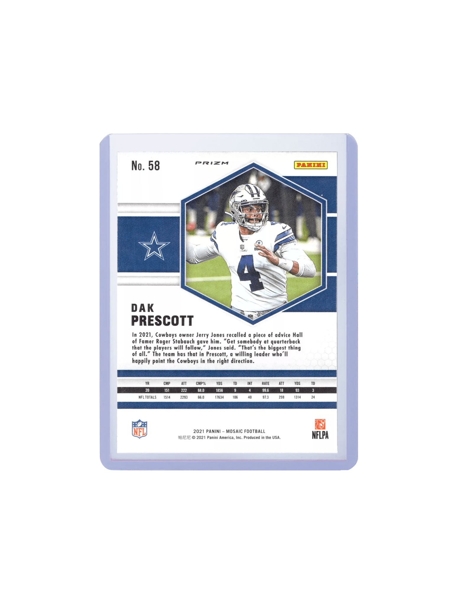 Panini Cards Dak Prescott Dallas Cowboys Panini NFL Mosaic 21 Pink Camo Card