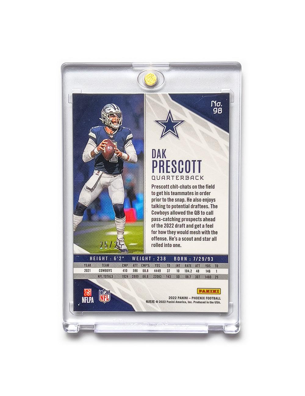 Panini Cards Dak Prescott Dallas Cowboys Panini NFL Phoenix Green Lazer /25 Card
