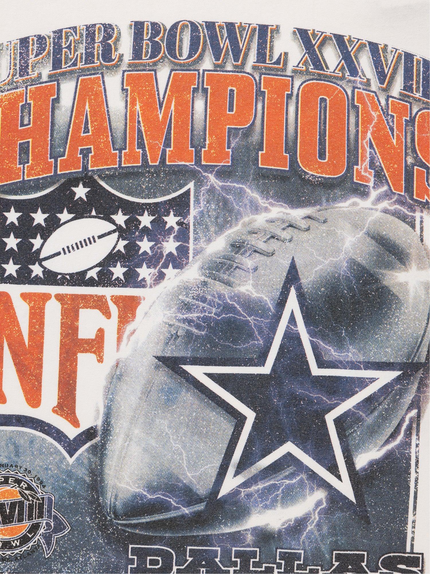 Mitchell And Ness T-Shirts Dallas Cowboys Mitchell & Ness NFL SB XXVIII Champs Vintage T-Shirt - Vintage White
