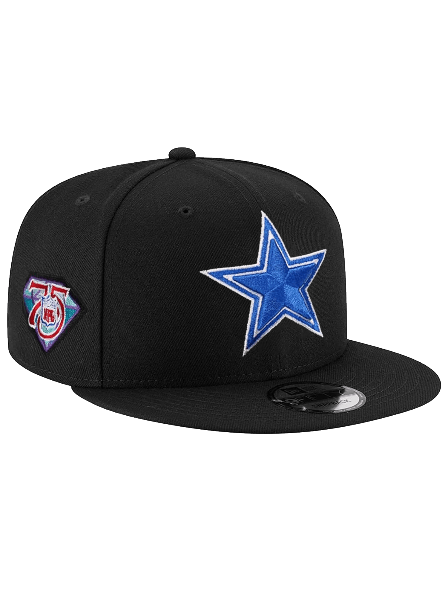 New Era Caps Dallas Cowboys New Era NFL 75th Ann Patch 9FIFTY Snapback Hat - Black