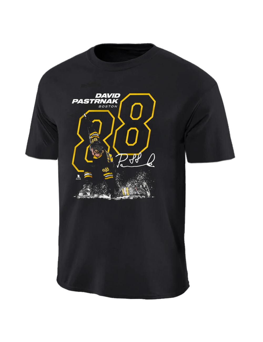 500 Level T-Shirts David Pastrnak Boston Bruins 500 Level NHL Outline T-Shirt - Black