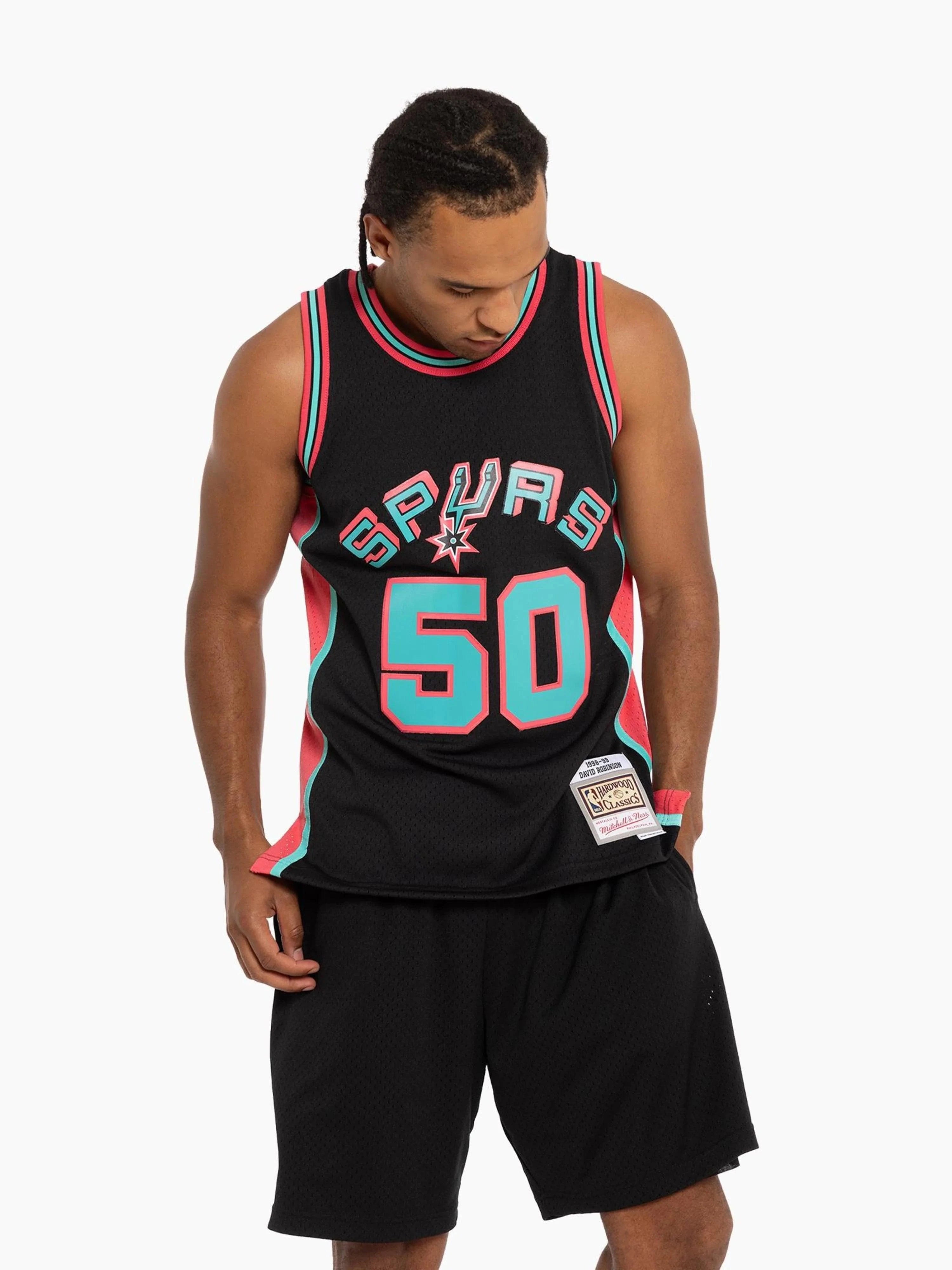 Mitchell And Ness Jerseys David Robinson San Antonio Spurs Mitchell & Ness NBA 98-99 City Swingman Jersey - Black