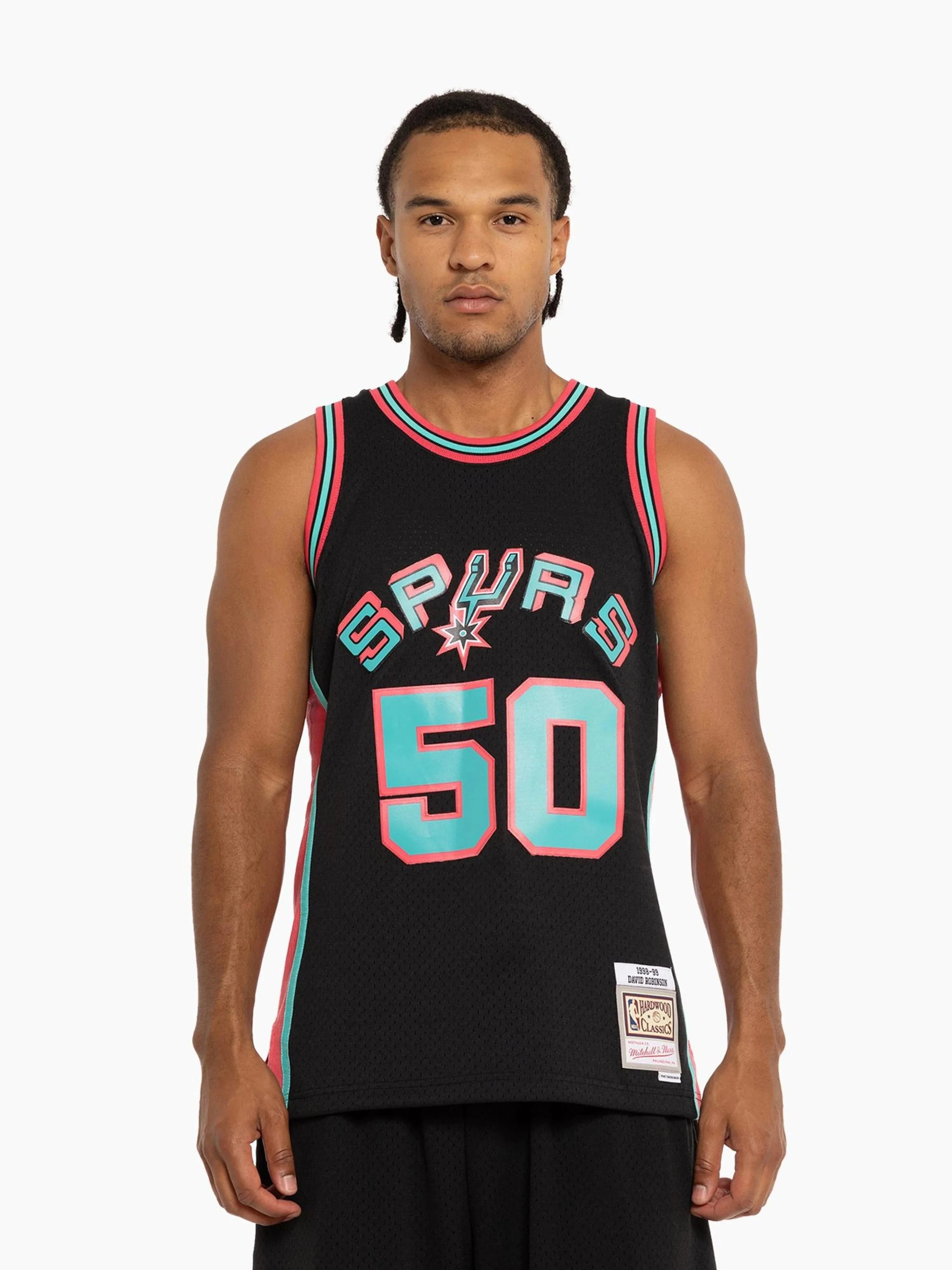 Mitchell And Ness Jerseys David Robinson San Antonio Spurs Mitchell & Ness NBA 98-99 City Swingman Jersey - Black